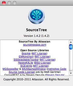 SourceTree (Git/Hg) 1.4 : About Window