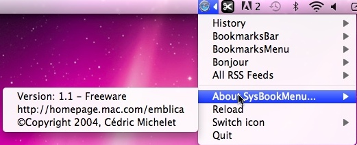 SysBookMenu 1.1 : Main window