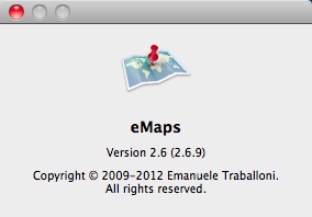 eMaps 2.6 : About window