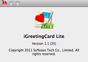 iGreetingCard Lite 1.1 : About Window