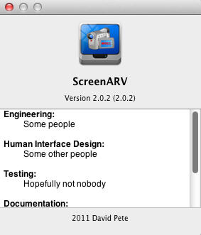 ScreenARV 2.0 : About Window
