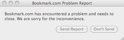 BookmarkProblemReport 2.0 : Main window