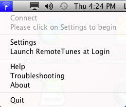 RemoteTunes 1.0 : Main Window