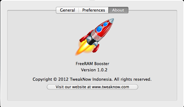 FreeRAM Booster 1.0 : About Window