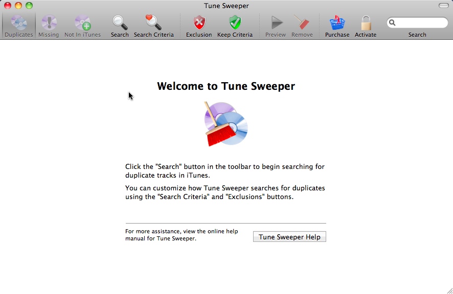 Tune Sweeper 2.0 : Main window