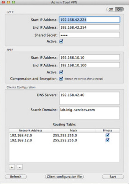 Admin Tool VPN 1.0 : Main window