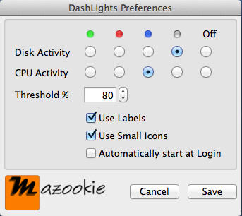 DashLights 1.1 : Preferences Window