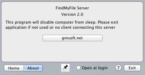 FindMyFileServer 2.0 : About window