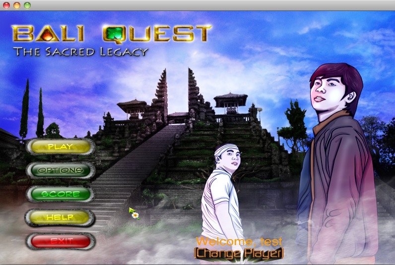 Bali Quest: The Sacred Legacy : Main menu
