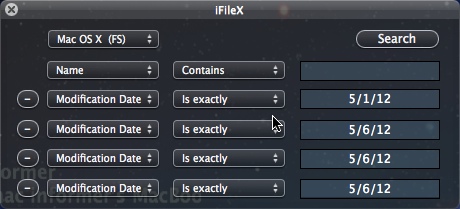 iFileX 1.2 : Main window