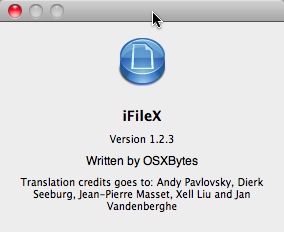 iFileX 1.2 : About window