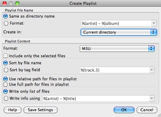 Kid3 2.1 : Create playlist