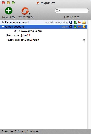 PasswordWallet 4.7 : Main Window