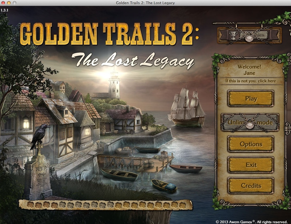 Golden Trails 2: The Lost Legacy : Main Menu