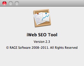 iWeb SEO Tool 2.3 : About Window