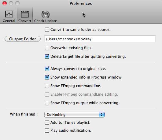 iFFmpeg 3.0 : Preferences