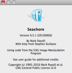 Seashore 0.5 : Program version