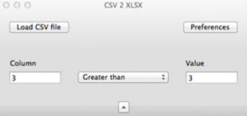 CSV 2 XLSX 1.1 : Main window