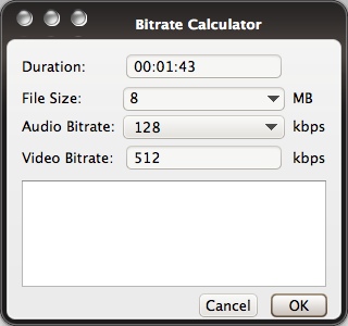 ImTOO Video Converter Ultimate 7.3 : Bitrate Calculator