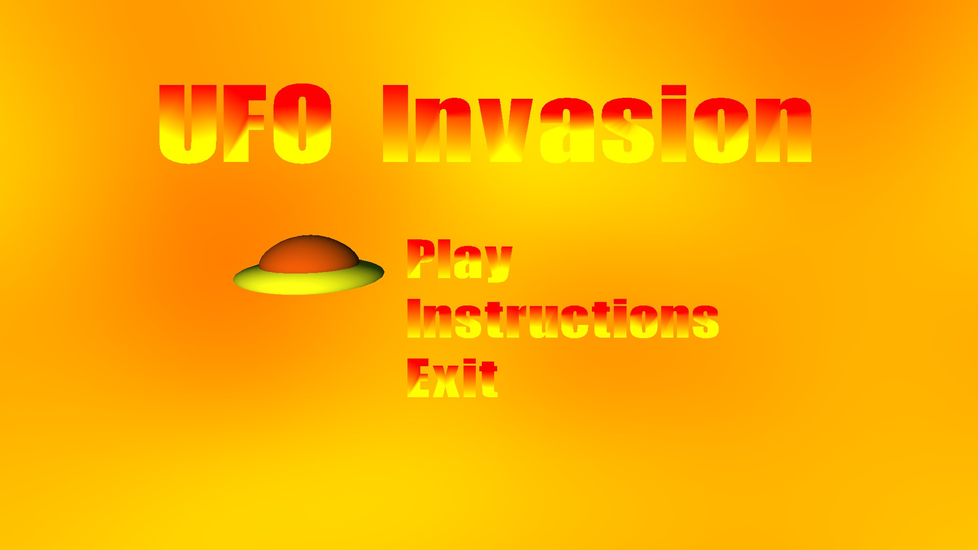 UFO Invasion 3.0 : Main menu