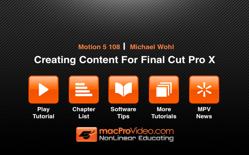 Course For Motion 5 108 - Creating Content For Final Cut Pro X 1.0 : Main window