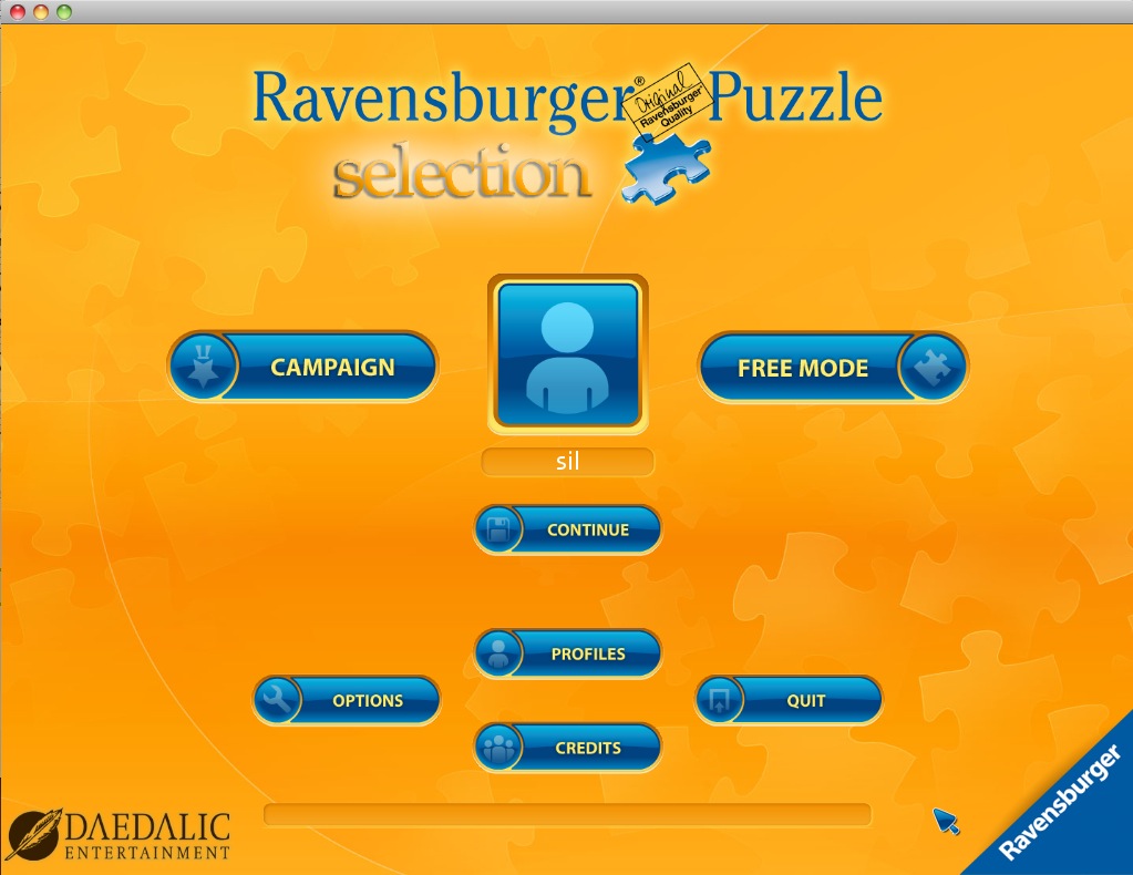 Ravensburger Puzzle Selection : Main menu