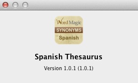 Spanish Thesaurus 1.0 : About window