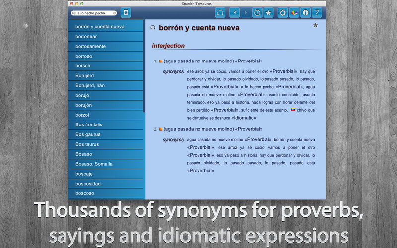 Spanish Thesaurus 1.0 : Spanish Thesaurus screenshot