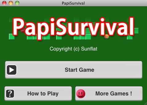 PapiSurvival 1.0 : Main menu