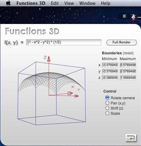 Functions 3D 1.3 : Main Window