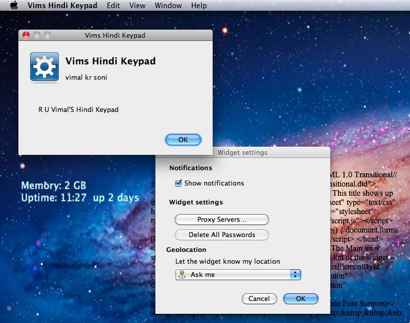 Vims Hindi Keypad 1.1 : Main Window