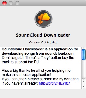 SoundCloud Downloader 2.3 : About