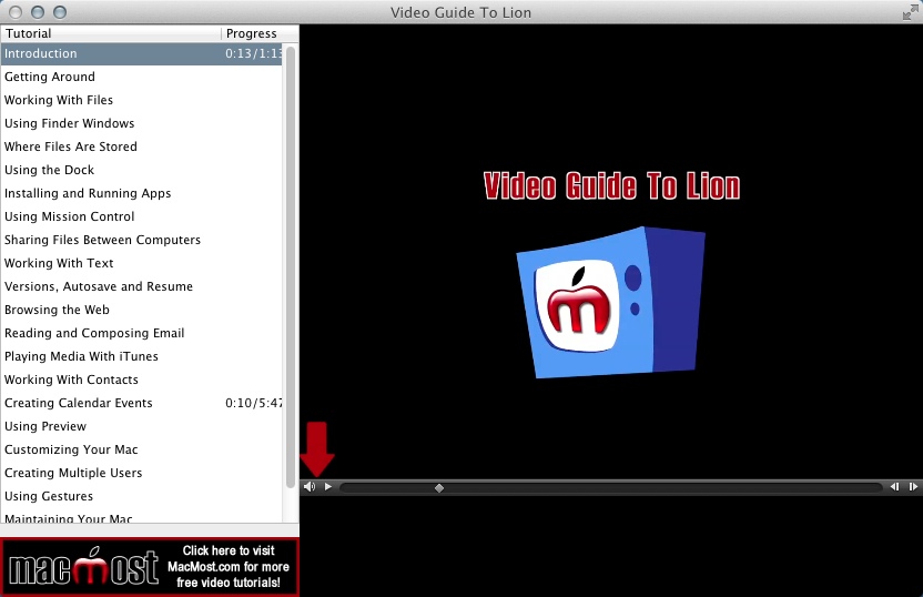 Video Guide To Lion 1.0 : Main Window