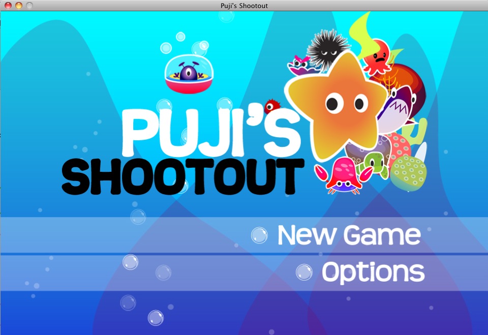 Puji's Shootout 1.0 : Main menu
