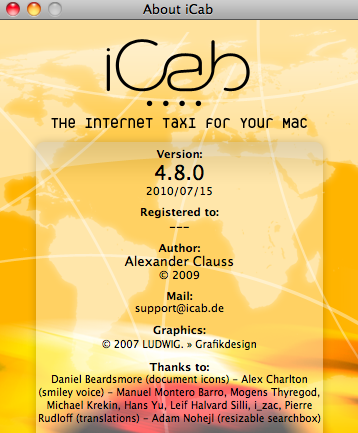 iCab 4.8 : Program version