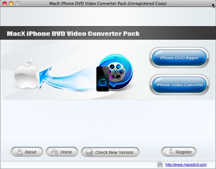 MacX iPhone DVD Video Converter Pack 3.6 : Main Window