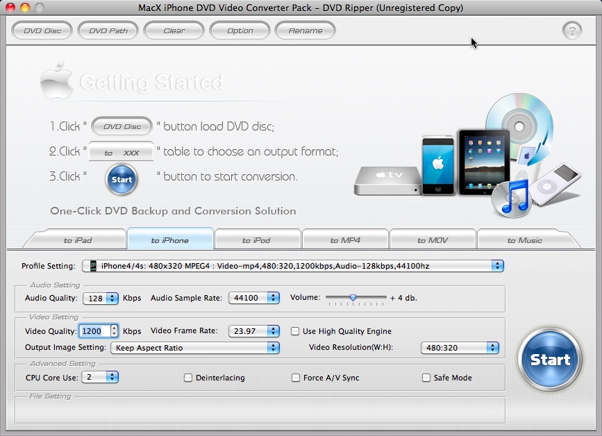 MacX iPhone DVD Video Converter Pack 3.6 : DVD Ripper