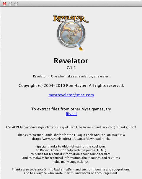Revelator 7.1 : About Window