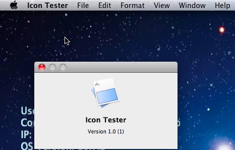 Icon Tester 1.0 : Main Window