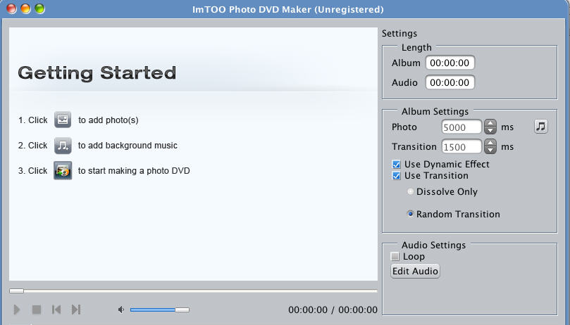ImTOO Photo DVD Maker 1.5 : Main Window