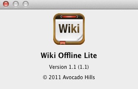 Wiki Offline Lite 1.1 : About window