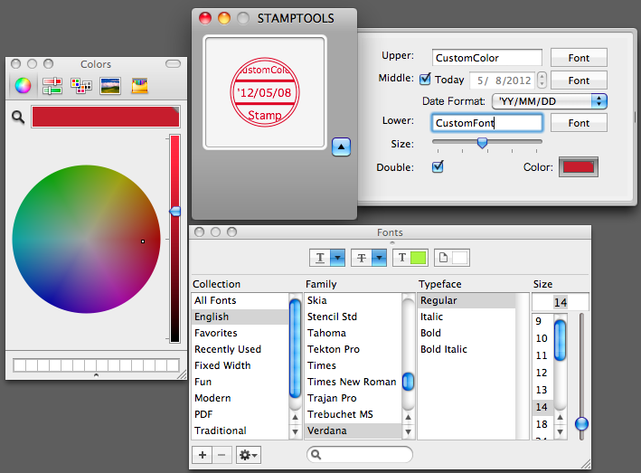 STAMPTOOLS 1.3 : Choose Custom Fonts and Colors