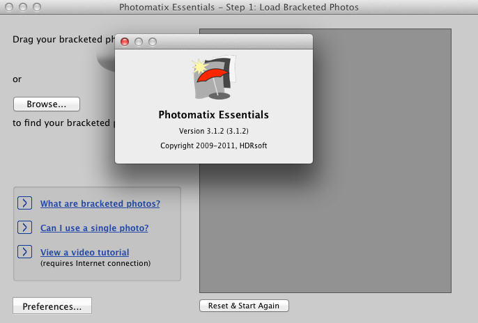 Photomatix Essentials 3.1 : Main Window
