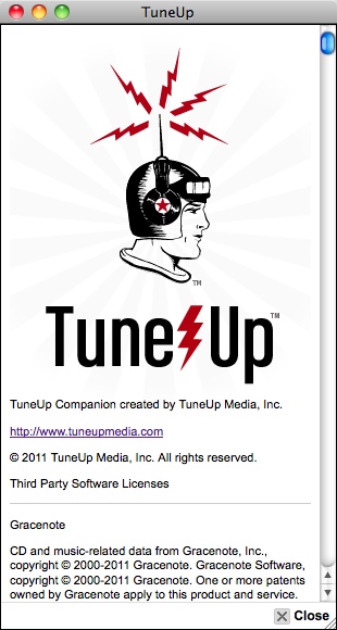 TuneUp : About window
