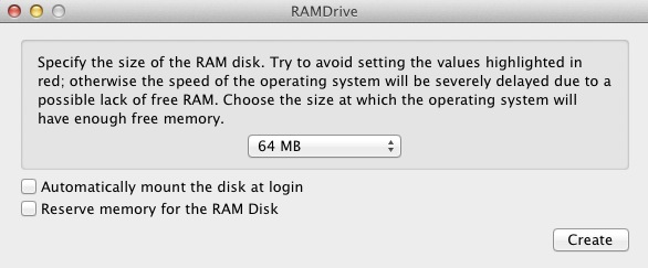 RAMDrive 2.0 : Main window