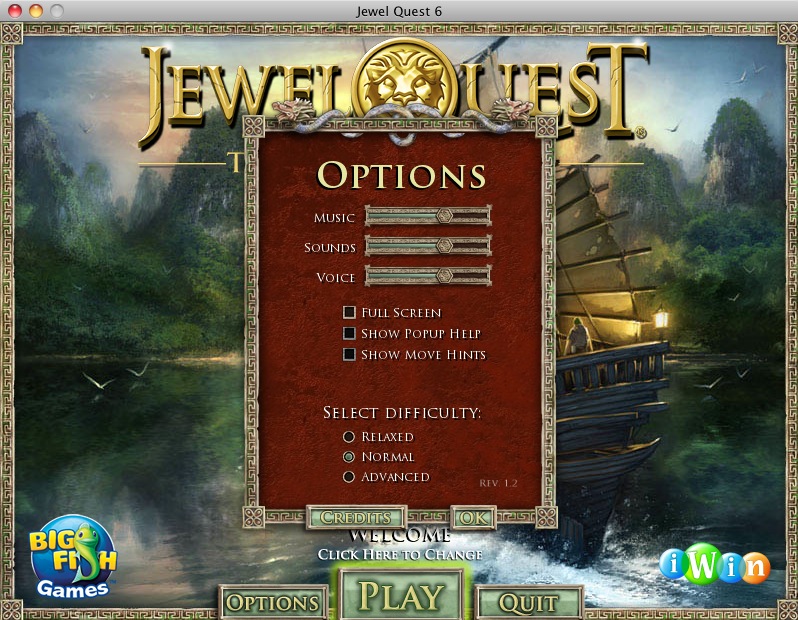 Jewel Quest: The Sapphire Dragon 1.2 : Options