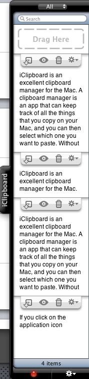 iClipboard 4.1 : Shelf