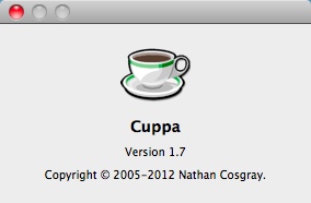 Cuppa 1.7 : About Window
