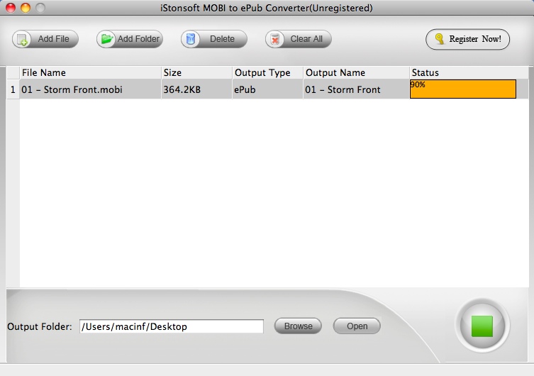 iStonsoft MOBI to ePub Converter 2.1 : Converting File