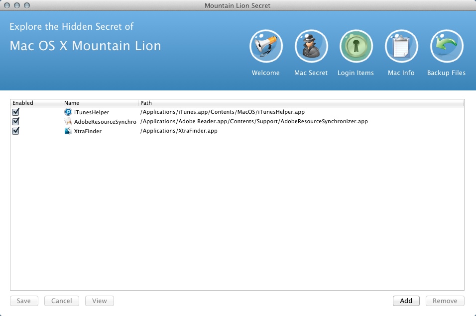 Mountain Lion Secrets 1.0 : Managing Login Items